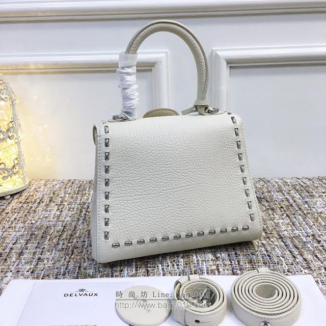 DELVAUX女包 Delvaux brilliantMM不銹鋼蛇鏈外縫 原版皮 德爾沃女手提包 DF0020蛇鏈白 小號 Delvaux女單肩斜挎包  fcs1105